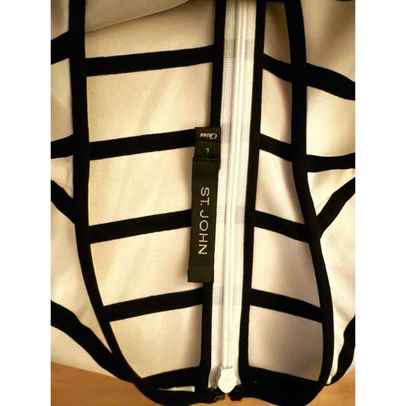 St. John Black and White Striped Blouse - Picture 4 of 5